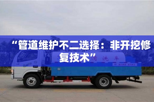 長沙“管道維護不二選擇：非開挖修復技術”