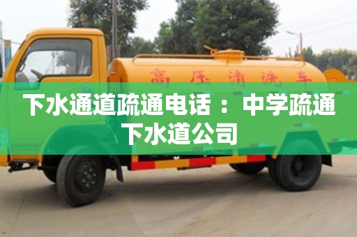 下水通道疏通電話 ：中學疏通下水道公司