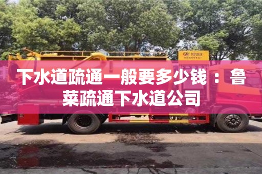 南京下水道疏通一般要多少錢 ：魯菜疏通下水道公司