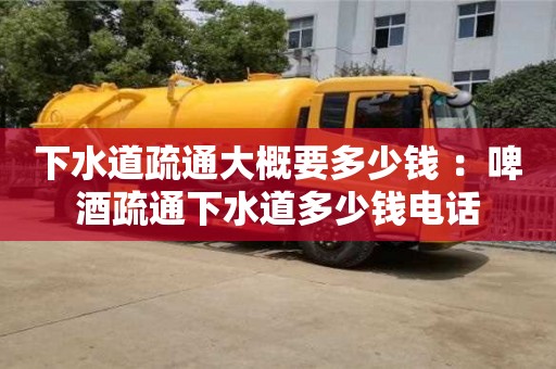 深圳下水道疏通大概要多少錢 ：啤酒疏通下水道多少錢電話