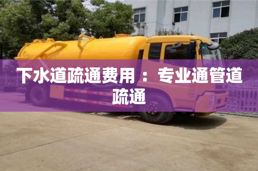 深圳下水道疏通費用 ：專業通管道疏通