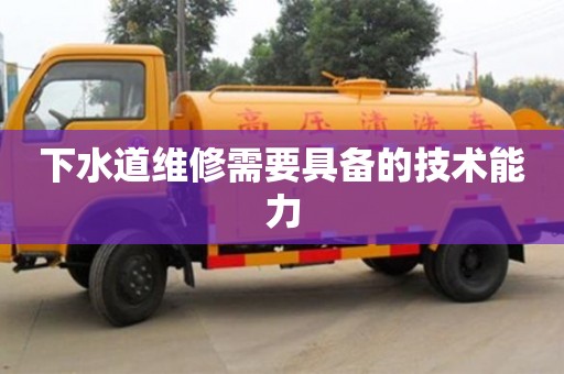 長沙下水道維修需要具備的技術能力