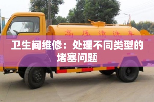 南京衛生間維修：處理不同類型的堵塞問題