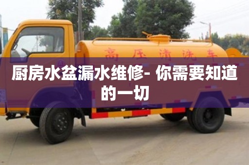 南京廚房水盆漏水維修- 你需要知道的一切