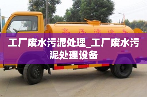 北京工廠廢水污泥處理_工廠廢水污泥處理設備