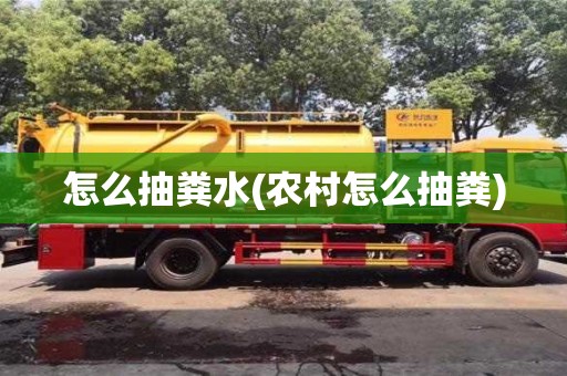 深圳怎么抽糞水(農村怎么抽糞)