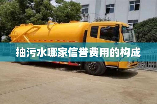 南京抽污水哪家信譽費用的構成