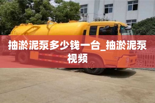 南京抽淤泥泵多少錢一臺_抽淤泥泵視頻
