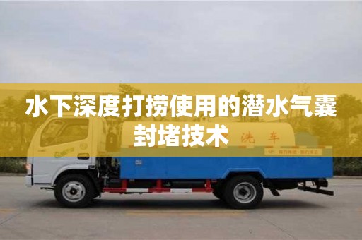 長沙水下深度打撈使用的潛水氣囊封堵技術