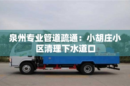 武漢泉州專業(yè)管道疏通：小胡莊小區(qū)清理下水道口