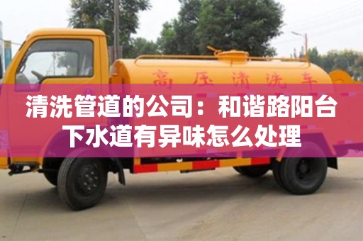 清洗管道的公司：和諧路陽臺下水道有異味怎么處理