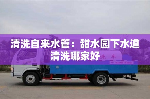 長沙清洗自來水管：甜水園下水道清洗哪家好