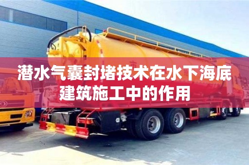 深圳潛水氣囊封堵技術(shù)在水下海底建筑施工中的作用