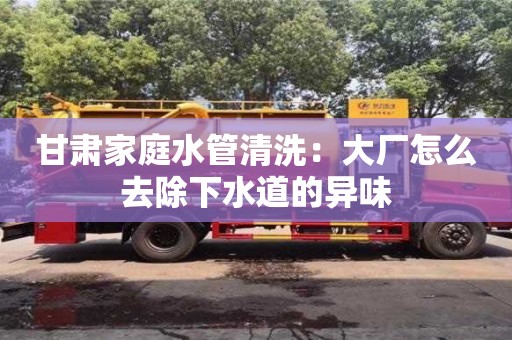 長沙甘肅家庭水管清洗：大廠怎么去除下水道的異味