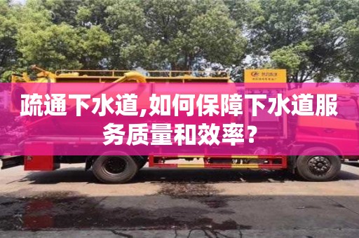 疏通下水道,如何保障下水道服務(wù)質(zhì)量和效率？