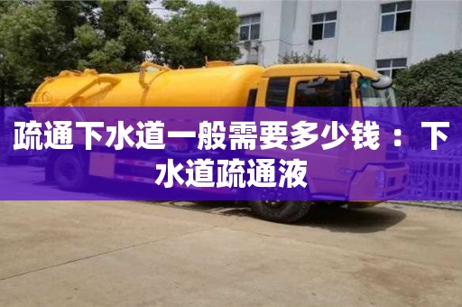 西安疏通下水道一般需要多少錢 ：下水道疏通液