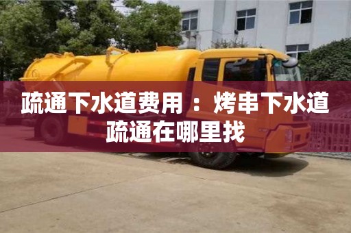 西安疏通下水道費用 ：烤串下水道疏通在哪里找