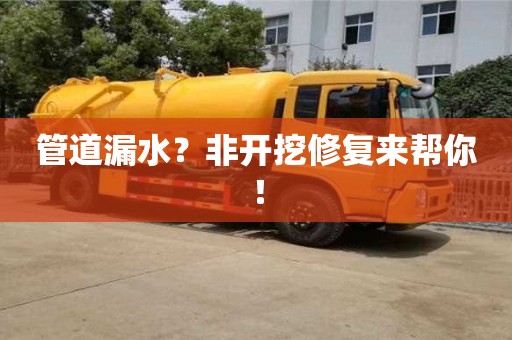 長沙管道漏水？非開挖修復來幫你！