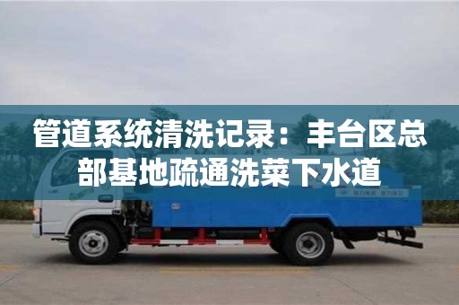 南京管道系統清洗記錄：豐臺區總部基地疏通洗菜下水道