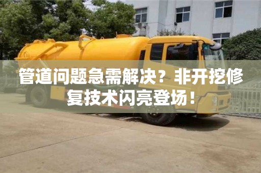 廈門管道問題急需解決？非開挖修復技術閃亮登場！
