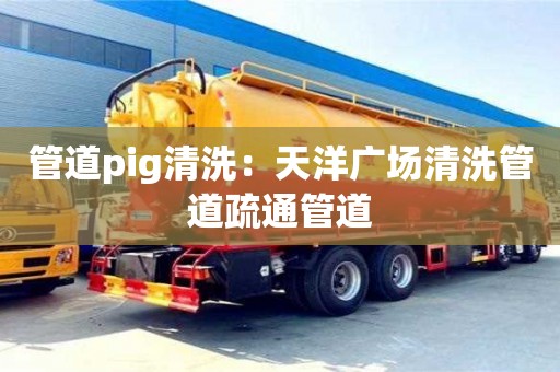長沙管道pig清洗：天洋廣場清洗管道疏通管道