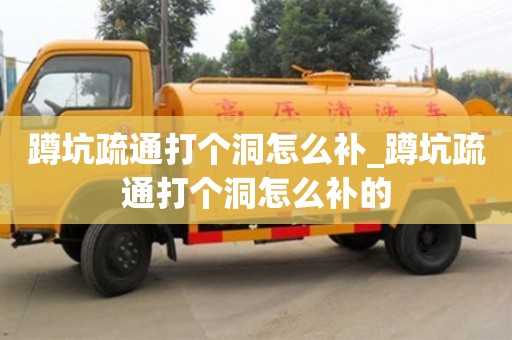 南京蹲坑疏通打個洞怎么補_蹲坑疏通打個洞怎么補的