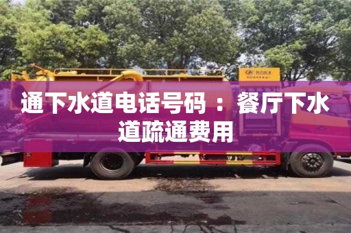通下水道電話號(hào)碼 ：餐廳下水道疏通費(fèi)用